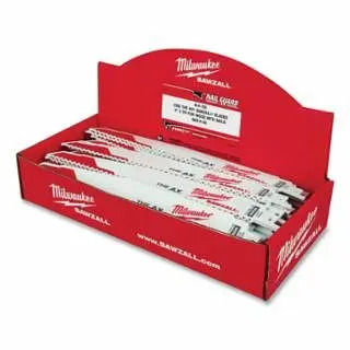 Milwaukee Professional High Executeance Bi-Metal Sawzall® Blade, 9 x 1" 5 TPI, 1/2" Universal Tang, Wood, Nails...