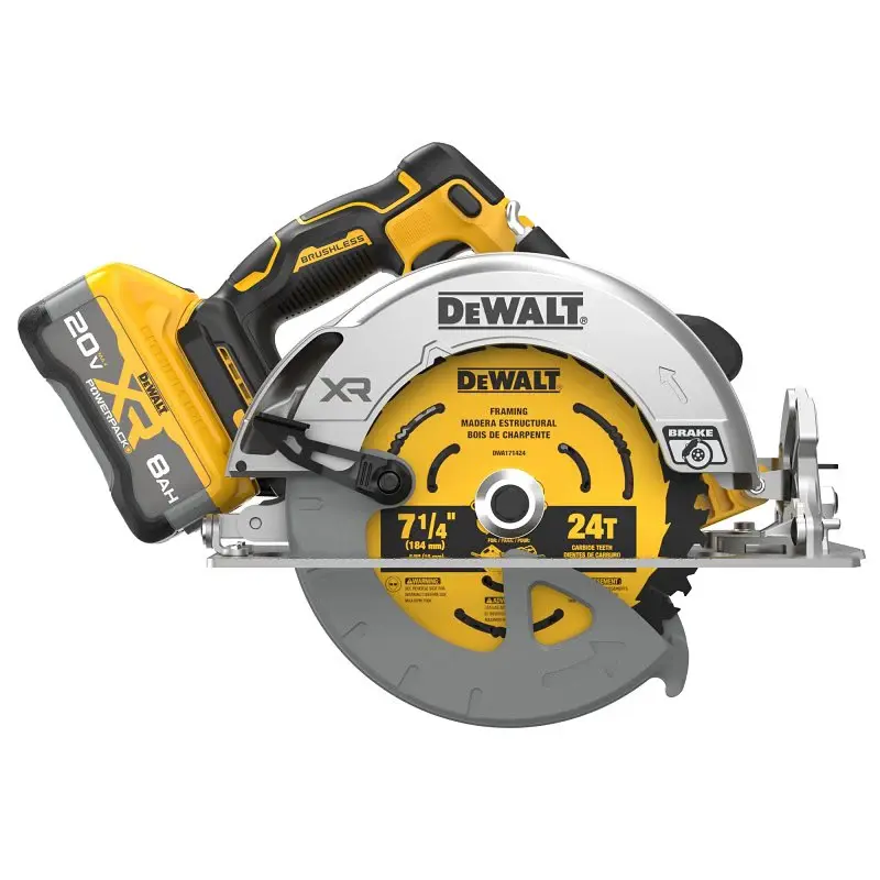DEWALT 20V MAX XR DCS590WW1 Brushless Wireless Circular Saw, Battery Included, 20 V, 8 Ah, 7-1/4 Dia Blade