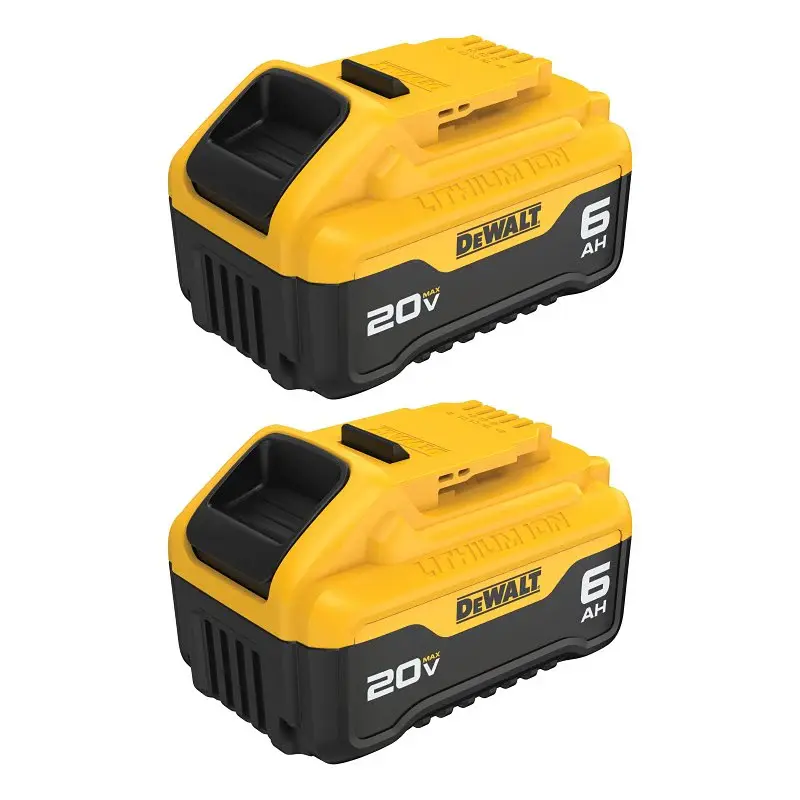OEM Replacement DEWALT DCB206-2 Battery Pack, 20 V Battery, 6 Ah, 1 hr Charging