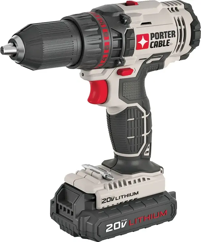 Precision Ground Porter-Cable PCC601LA Drill/Driver, 20 V, 1.3 Ah, 1/2 Chuck, Keyless Chuck, Features: PCC601 20 V Max Cha...
