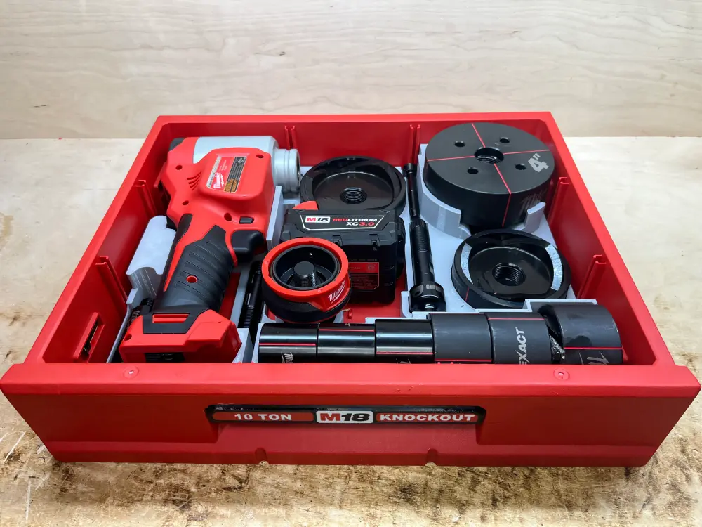 Modular Packout Drawer Insert M18 Force Logic 10-Ton Battery-operated Knockout Tool Kit (MKO10 D)