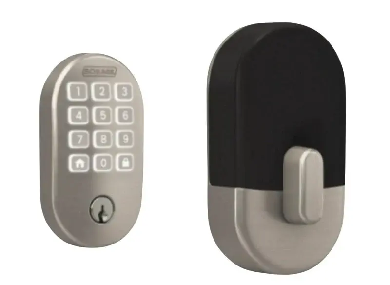 Schlage Arrive BE459WBVRMN619 Smart Wi-Fi Deadbolt Remsen Trim, 1, AAA Grade, Key, Keypad Key, Metallic, Satin Nickel
