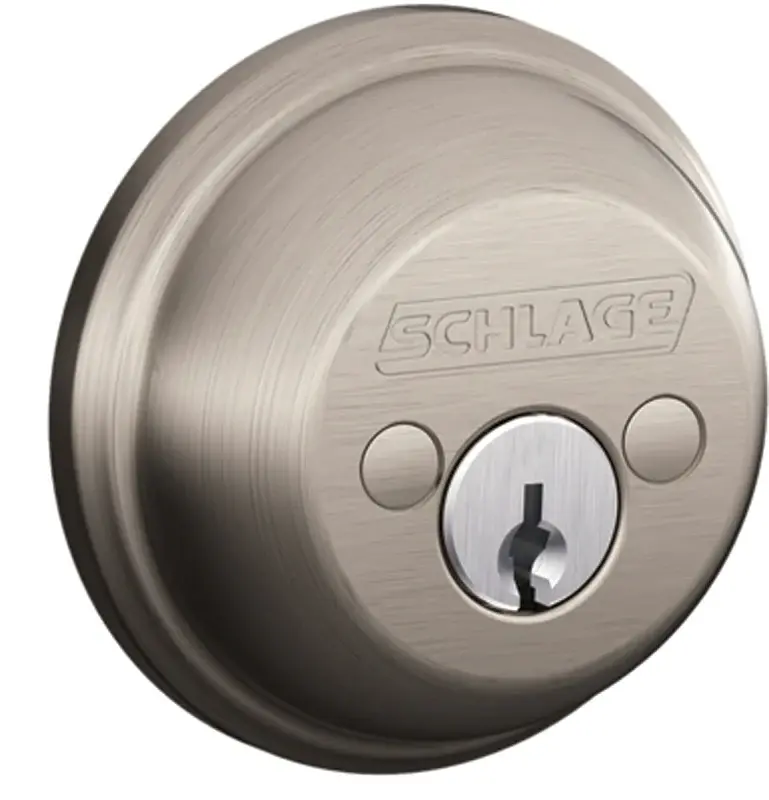 Schlage B62NV 619 Deadbolt, 1 Grade, SC1 Core, Metal, Satin Nickel, 2-3/8, 2-3/4 Backset, C Keyway Interior Doors