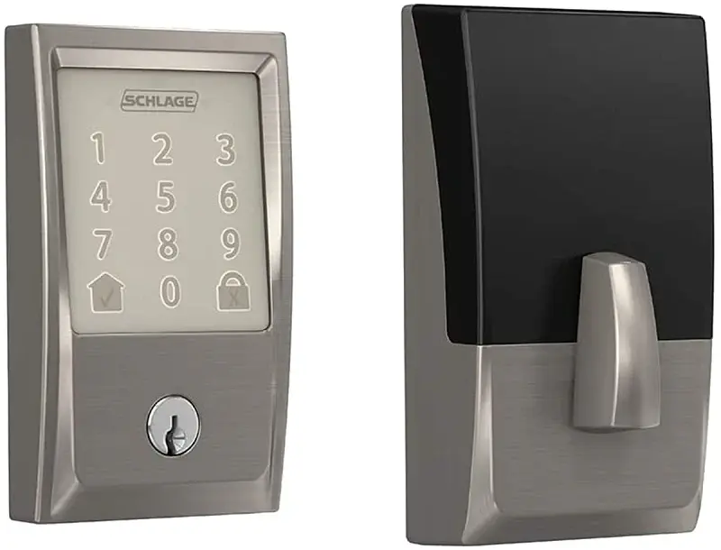 Schlage BE Series BE489WBV CEN 619 Electronic Deadbolt, Satin Nickel, Residential, 1 Grade, Alloy, Keypad Included