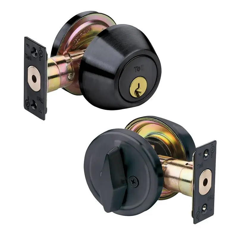 Tell Manufacturing DB2000 Series CL102906 Deadbolt, 2 Grade, Keyed Different Key, Steel, Low-sheen Black, C Keyway Complet...