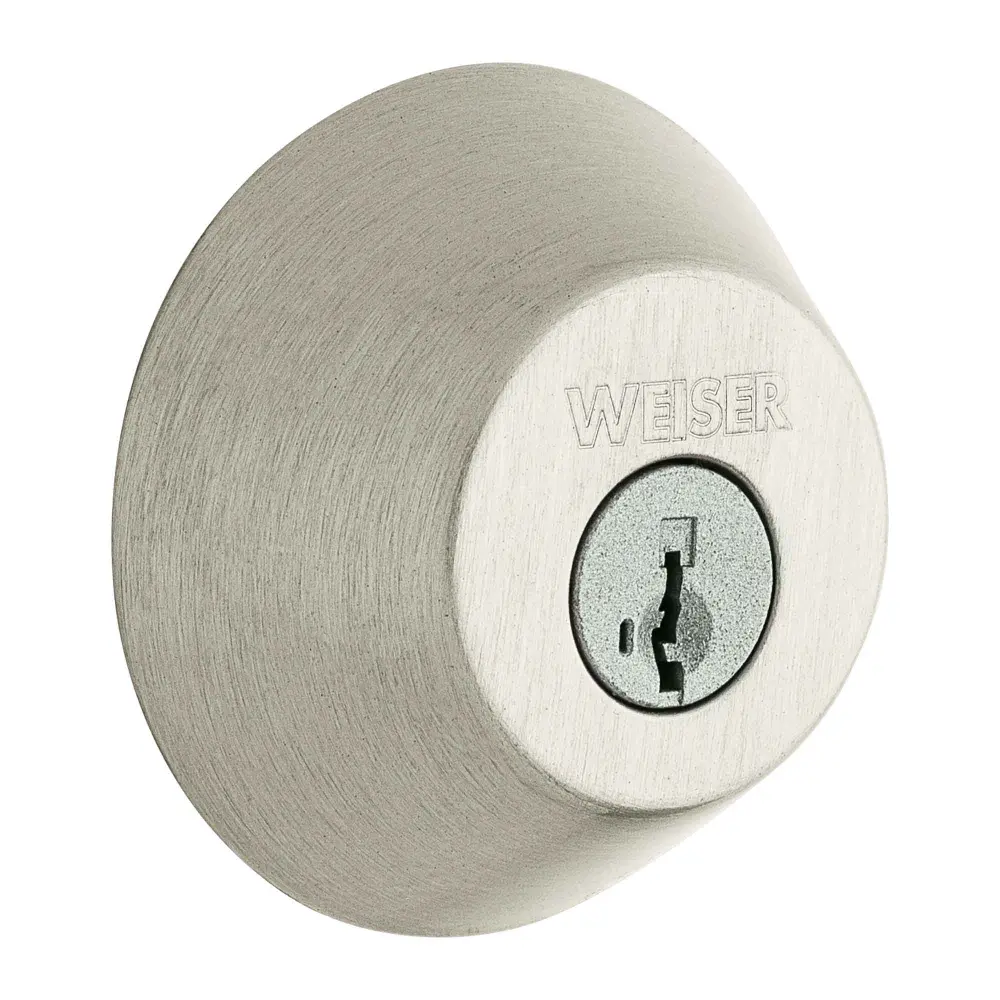 Welcome Home Series Round Deadbolt, Satin Nickel 2 Keys