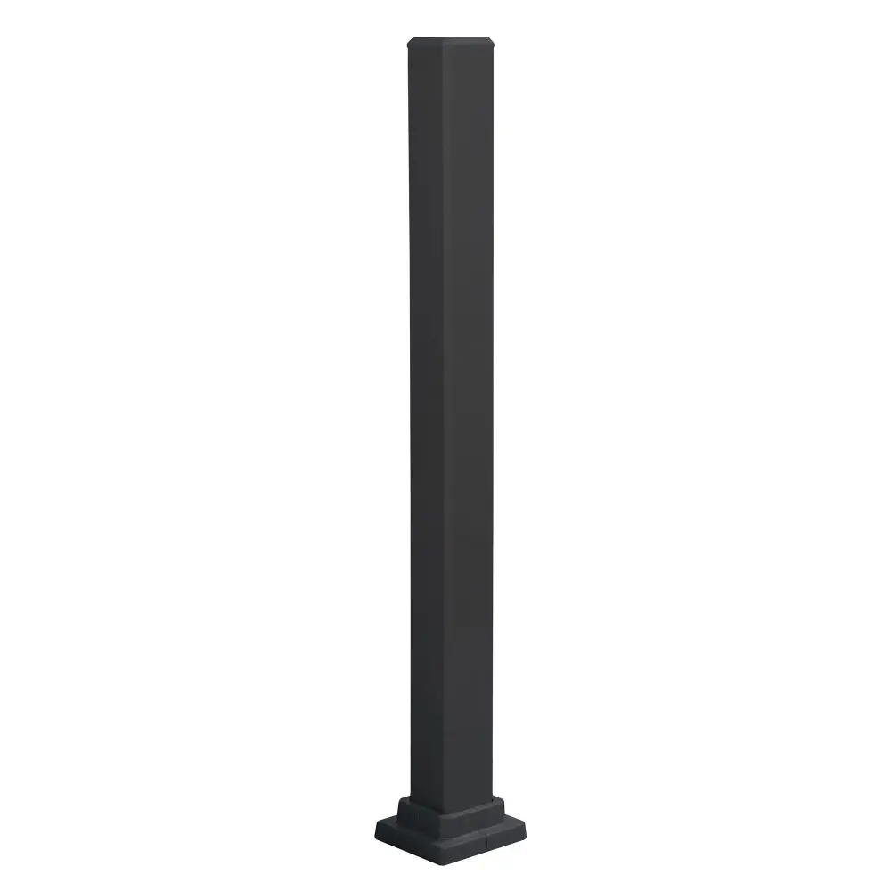 Black Aluminum Mounting Post 36'' High Railing, 37-1/2'' x 3''