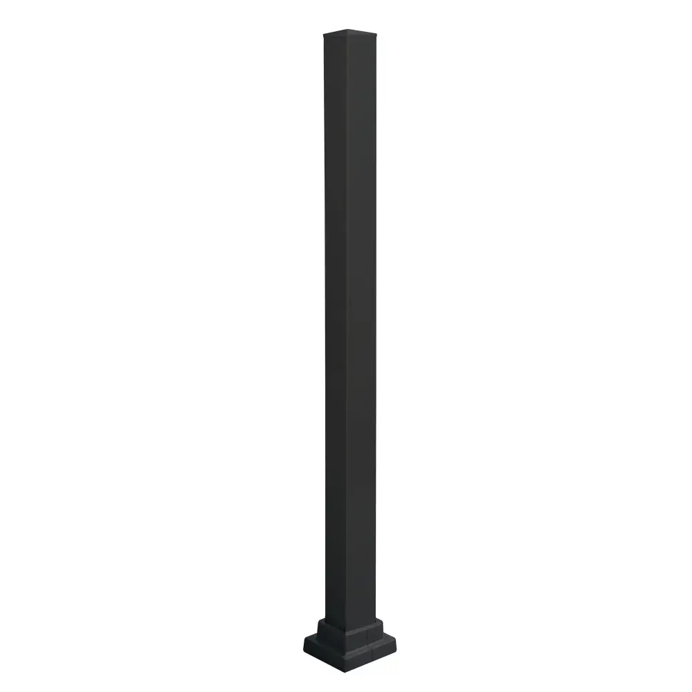 Black Aluminum Stair Post 42'' High Railing, 46-1/2'' x 2''