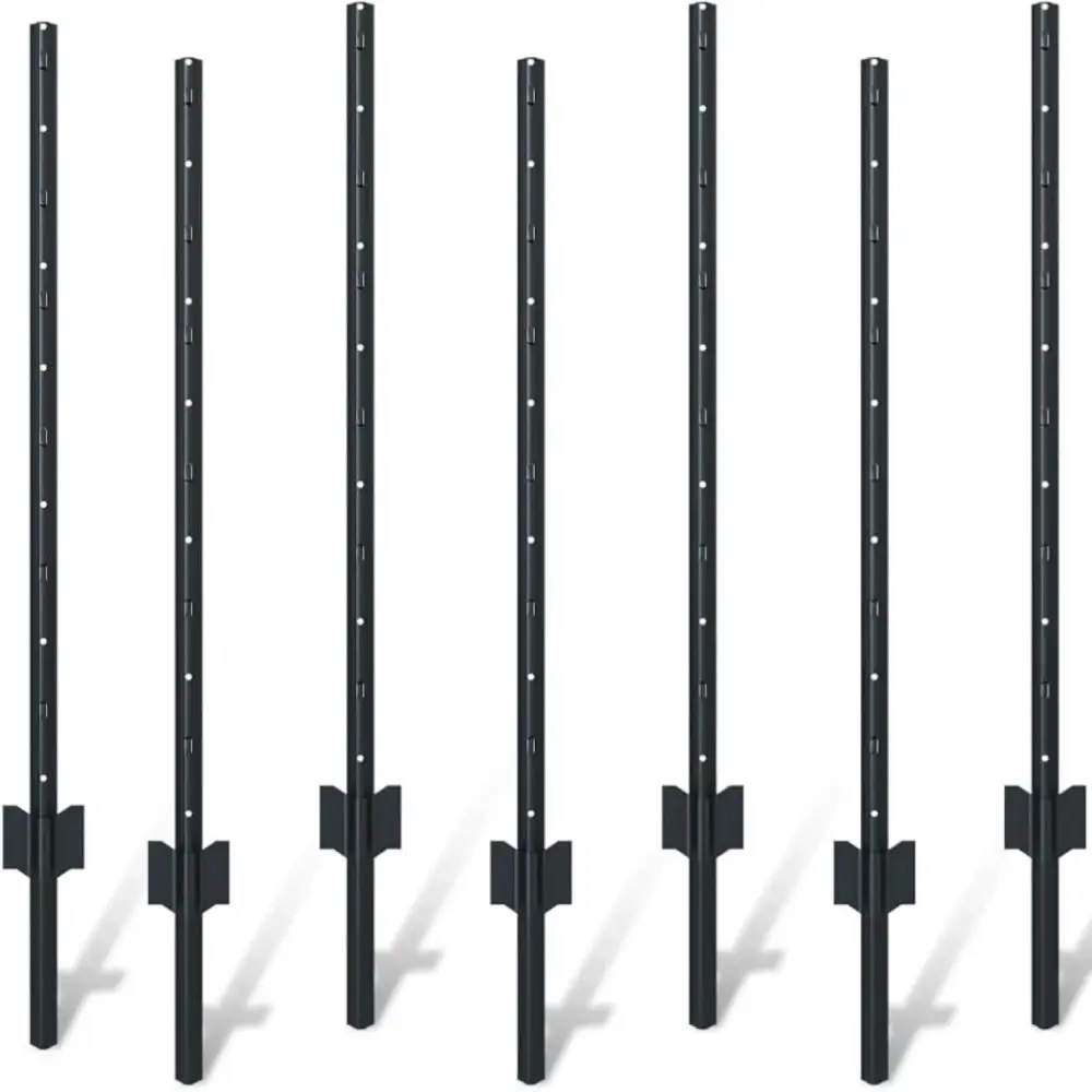 4 Foot U-Shaped Alloy Garden Fence Posts Set Wire Fencing