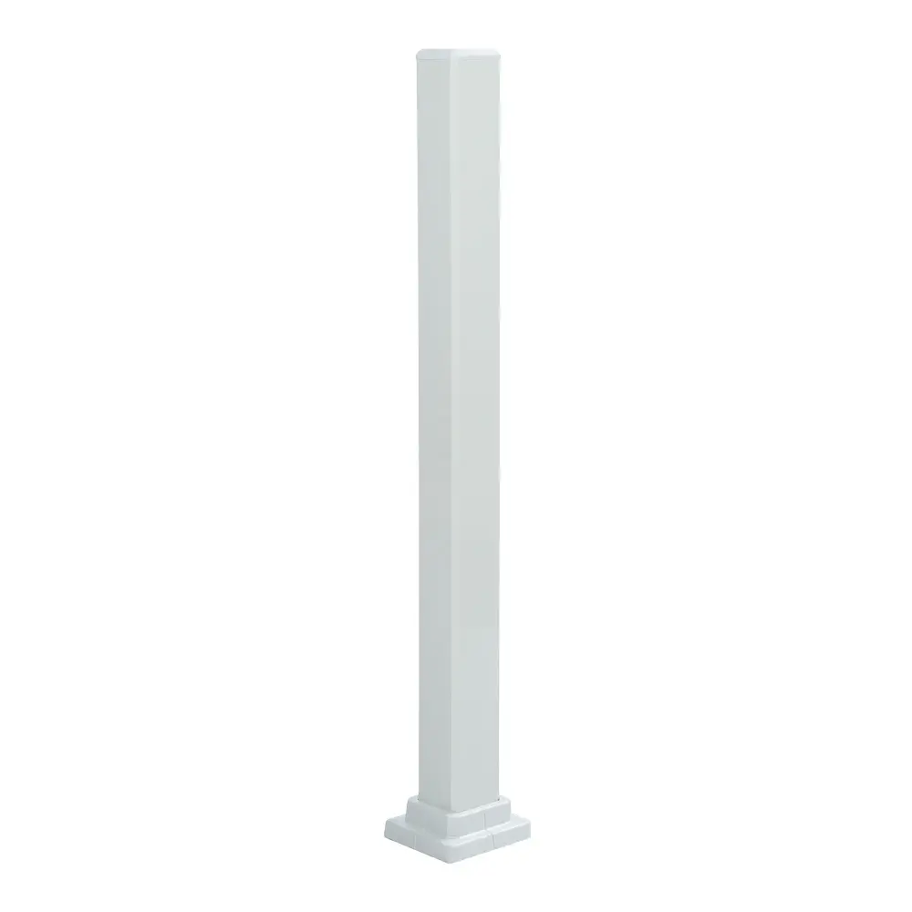 White Aluminum Mounting Post 48'' High Railing, 49-1/2'' x 3''
