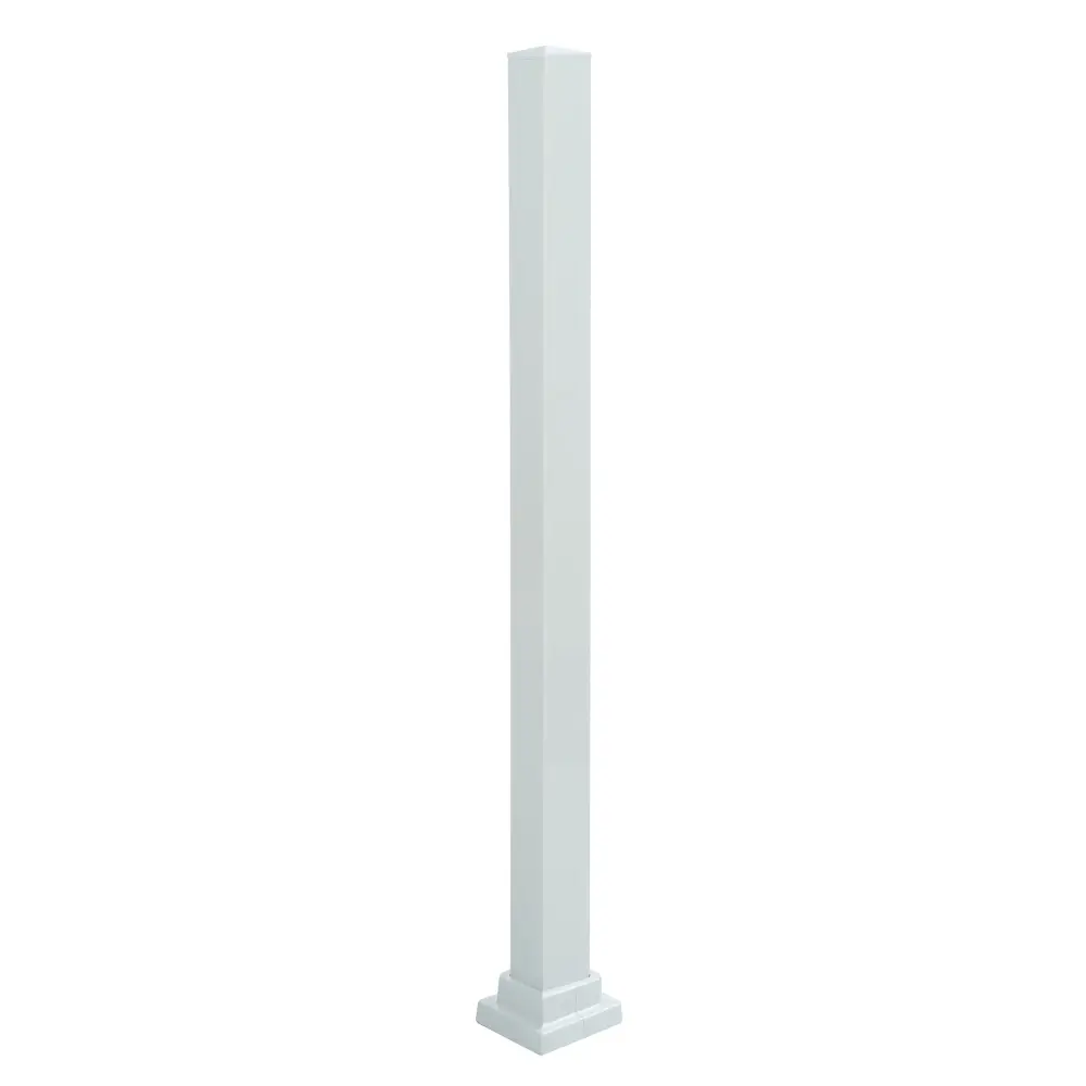 White Aluminum Mounting Post 42'' High Railing, 43-1/2'' x 2''