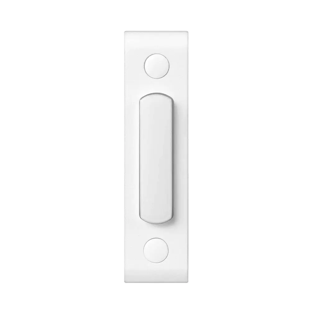 Wired Doorbell Wide Illuminated Push Button, White