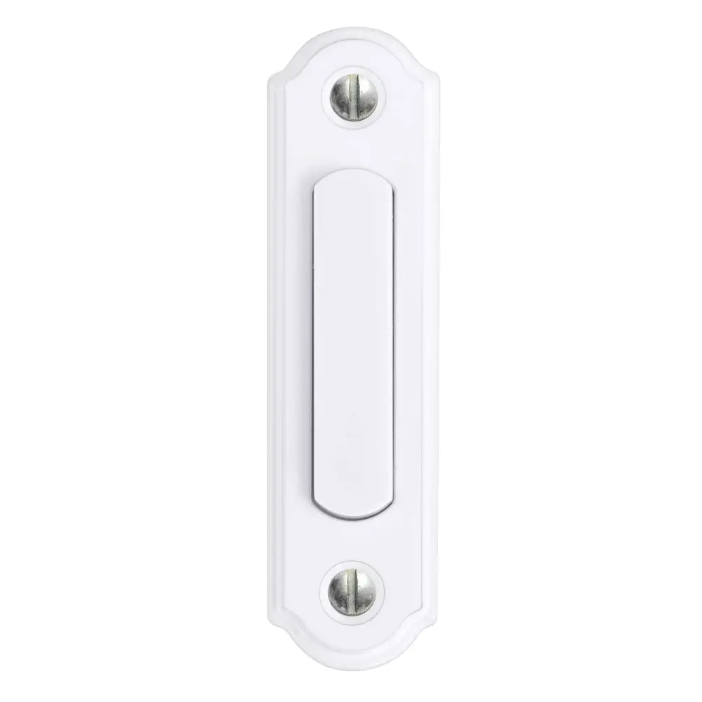 Wired Doorbell Wide LED Illuminated Push Button, White