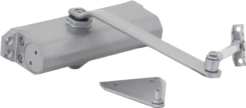 Heavy Duty Commercial Grade ProSource C501-AB-SA-AS Door Closer, Non-Handed Hand, Automatic, Aluminum, Platinum, 240 lb