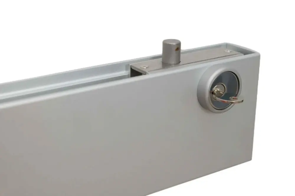 IDR100LOCKPS Polish Durable metal Bottom Hydraulic Glass Door Rail 4" Lock 35-3/4