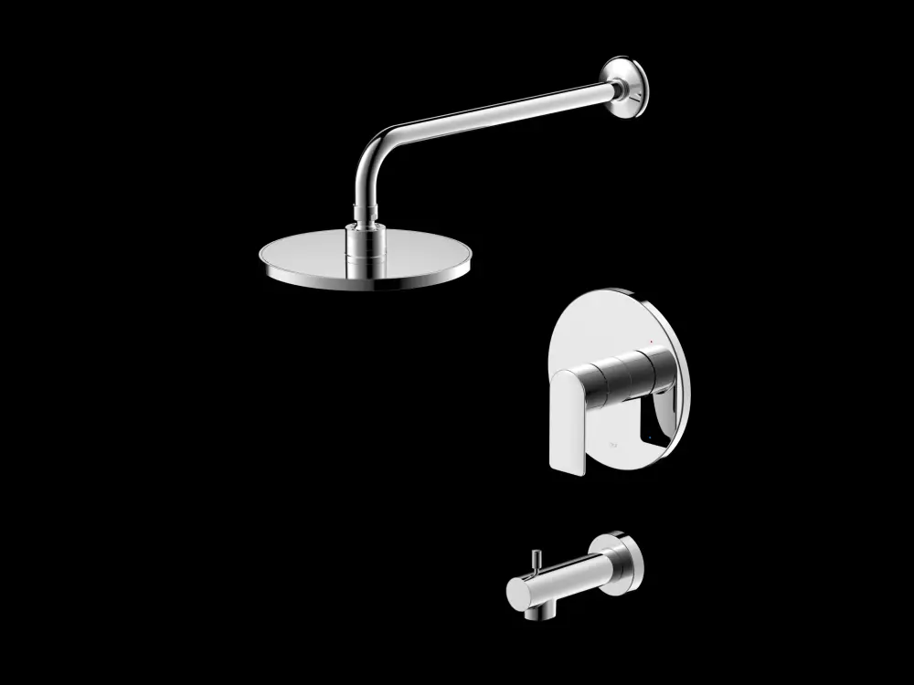 Pont Neuf Single Handle, Tub and Shower Trim Place Rough- Valve Chrome