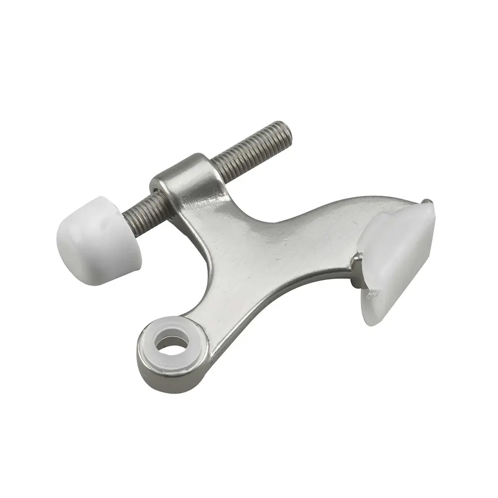 Heavy-Duty Hinge Pin Door Stop, Brushed Nickel
