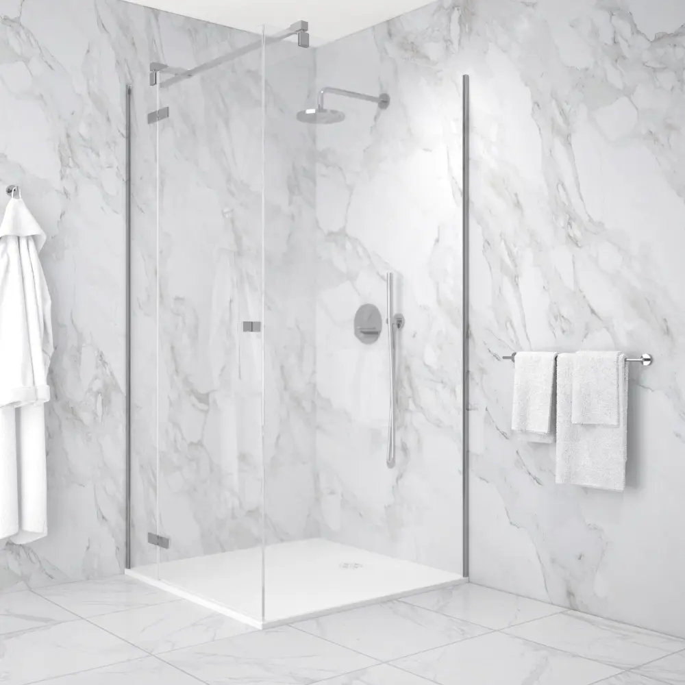 Hinged 1000mm Shower Door & 1000mm Side Panel - Chromium