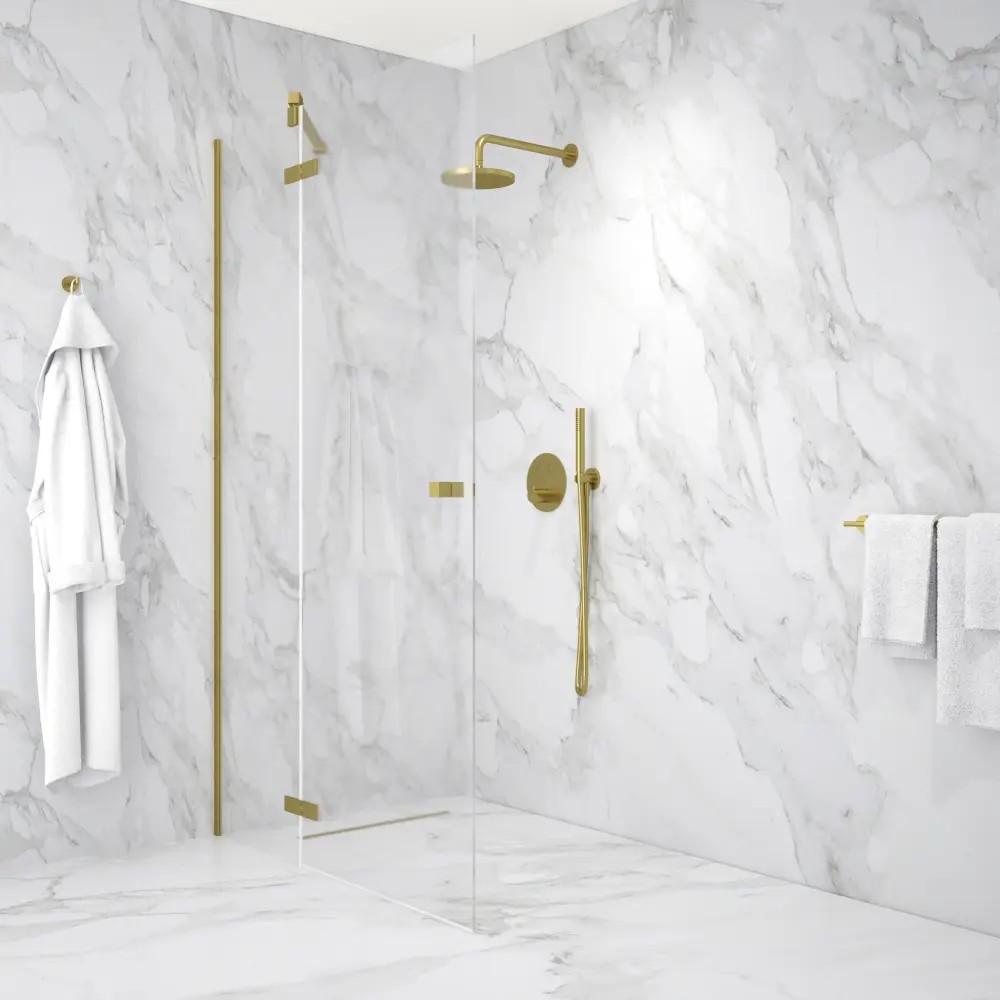 Hinged Shower Door - Brushed Warm alloy 1200mm Interior Doors