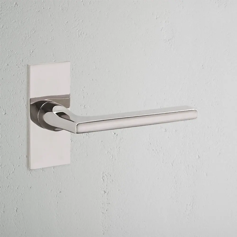 OEM Replacement Clayton Mini Plate Fixed Door Handle - Polished Nickel