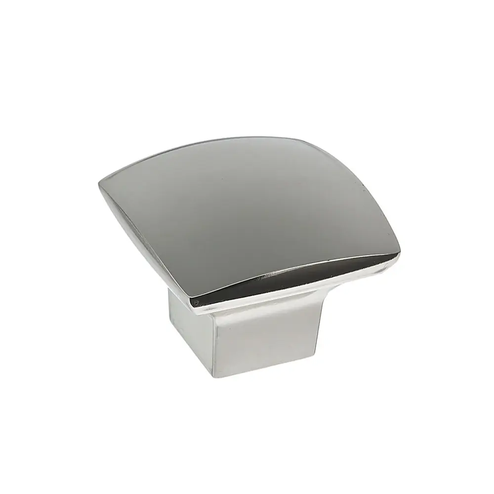 Contemporary Glossy Nickel Metal Knob, # 8143