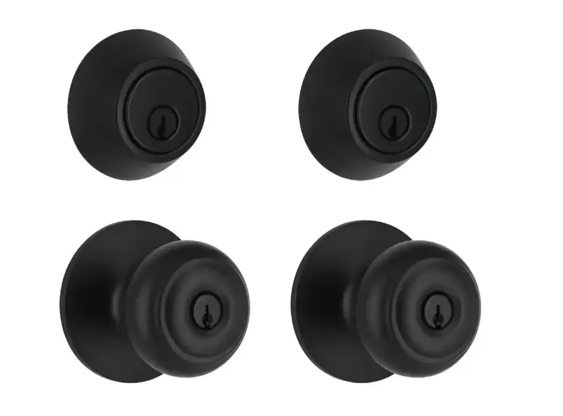 Defiant Hartford Matte Black Singular Cylinder Keyed Entry Project Pack Combo Pack Easy Rekey