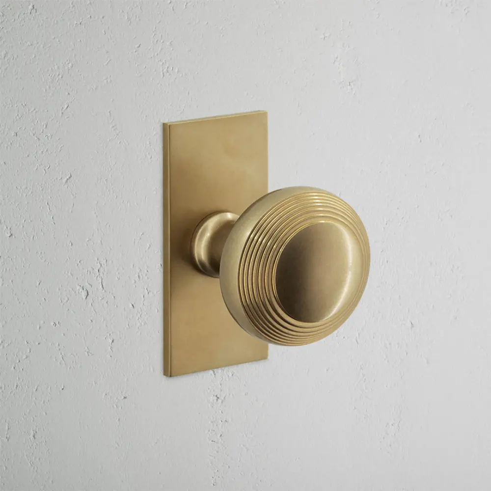 Poplar Short Plate Fixed Door Knob - Antique Warm alloy