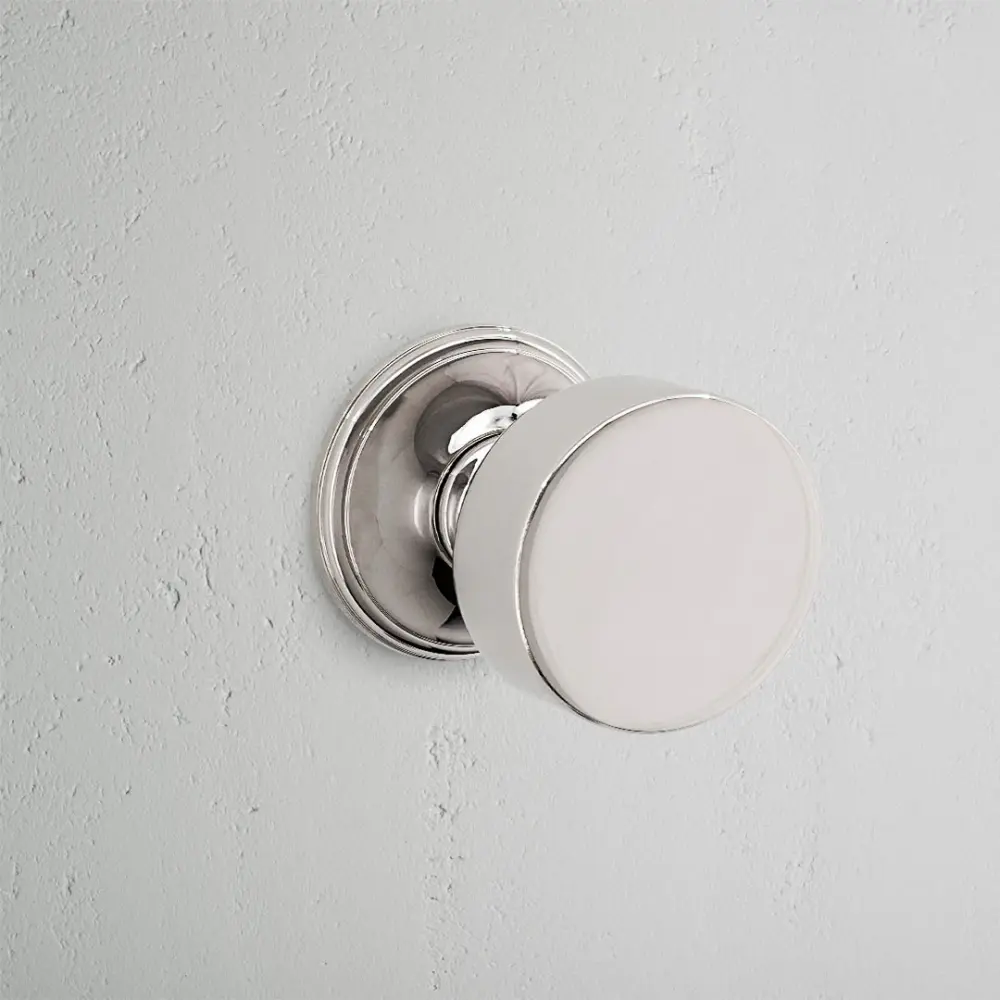 Premium Security Rated Onslow Fixed Door Knob - Glossy Nickel