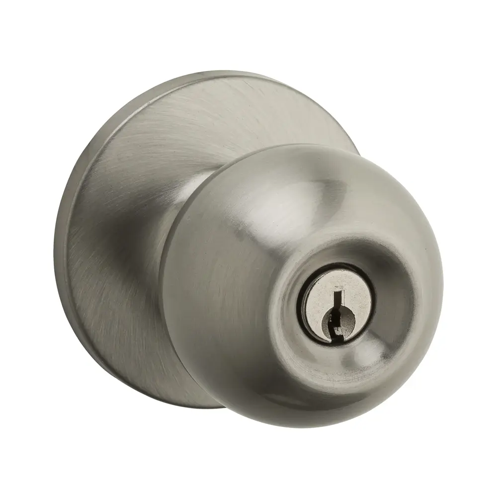 Premium Security Rated Regina Keyed Entry Knob, Satin Nickel
