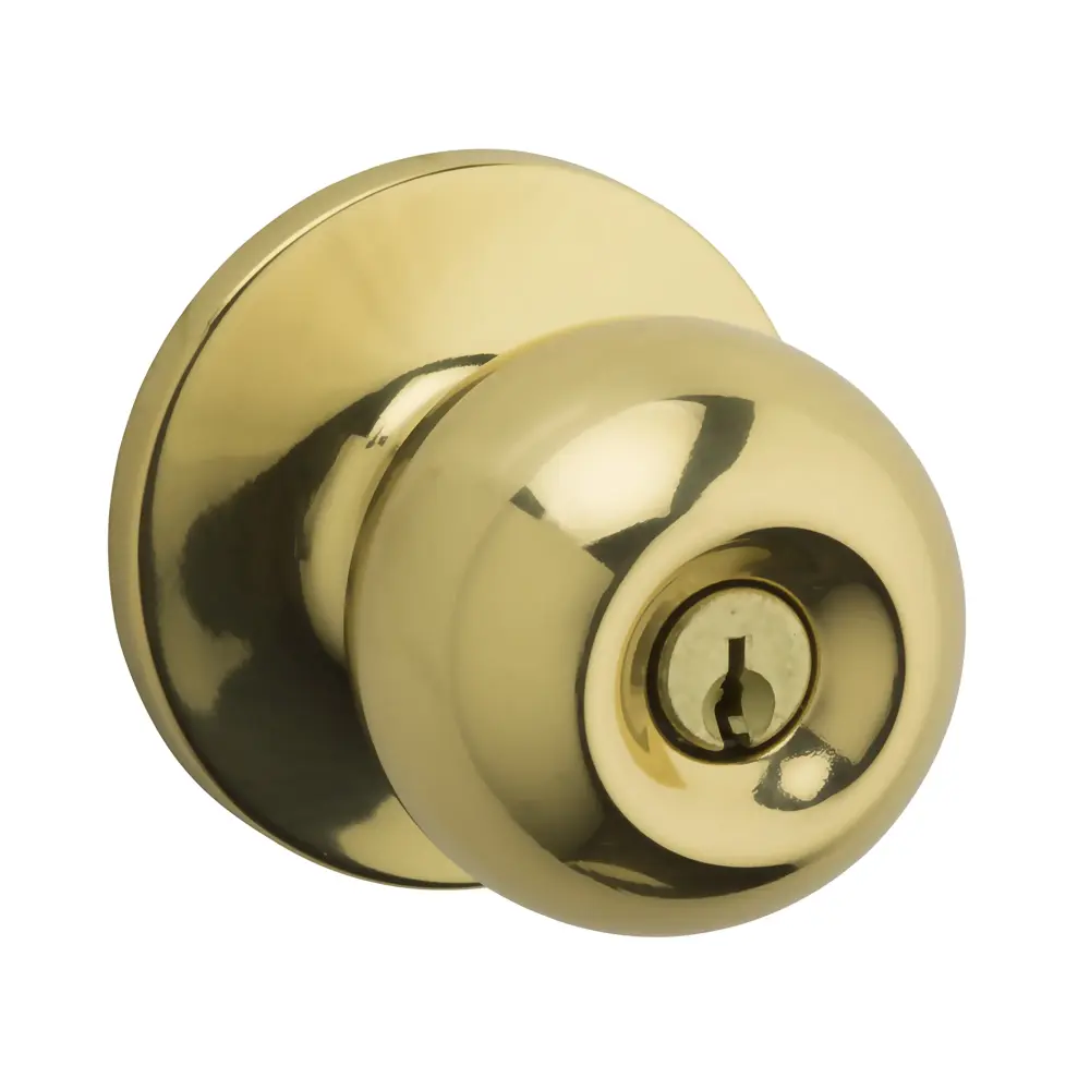 Regina Keyed Entry Knob, Warm alloy