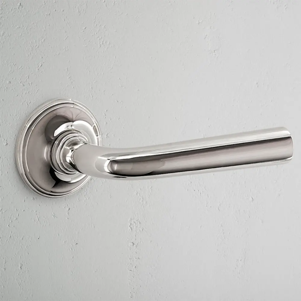 Apsley Unsprung Door Handle - Reflective Nickel
