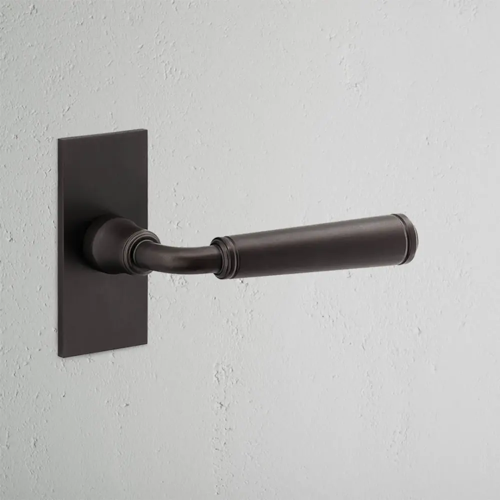 Digby Brief Plate Unsprung Door Handle - Bronze Easy Rekey