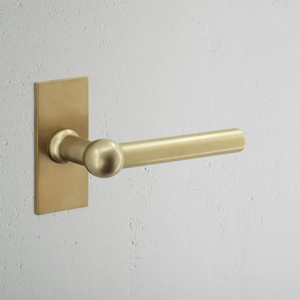 Harper Short Plate Fixed Door Handle - Antique Warm alloy