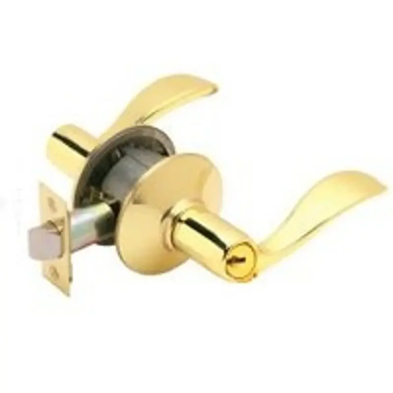 Schlage Accent Series F51A ACC 605 Entry Lever, Mechanical Lock, Shiny Brass, 1/2 Projection, Residential, 2 Grade