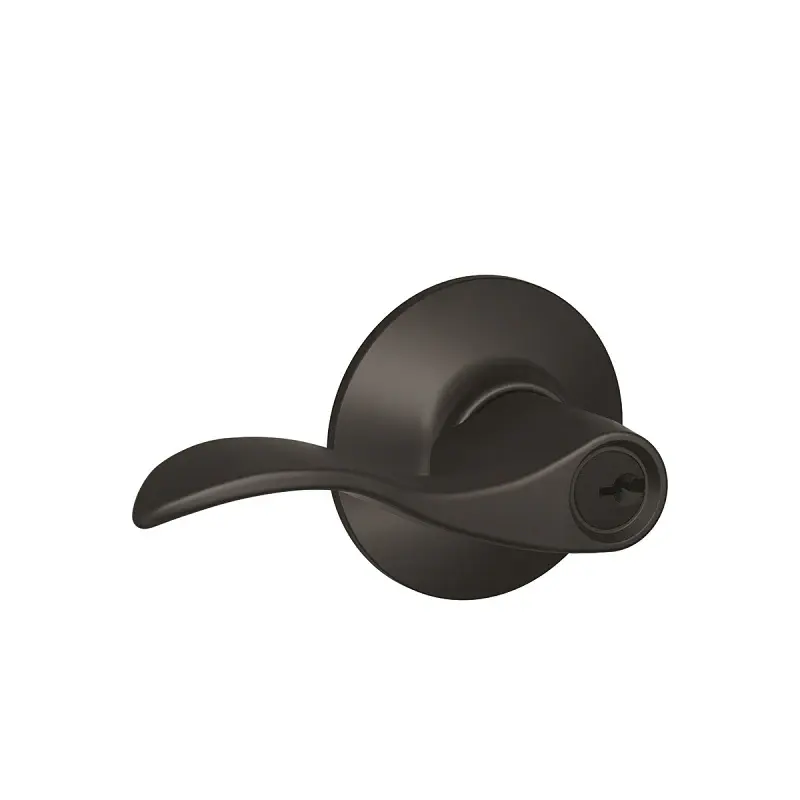 Schlage Accent Series F51A ACC 622 Entry Lever, Mechanical Lock, Matte Onyx, Metal, Residential, 2 Grade Oil Rubbed Bronze