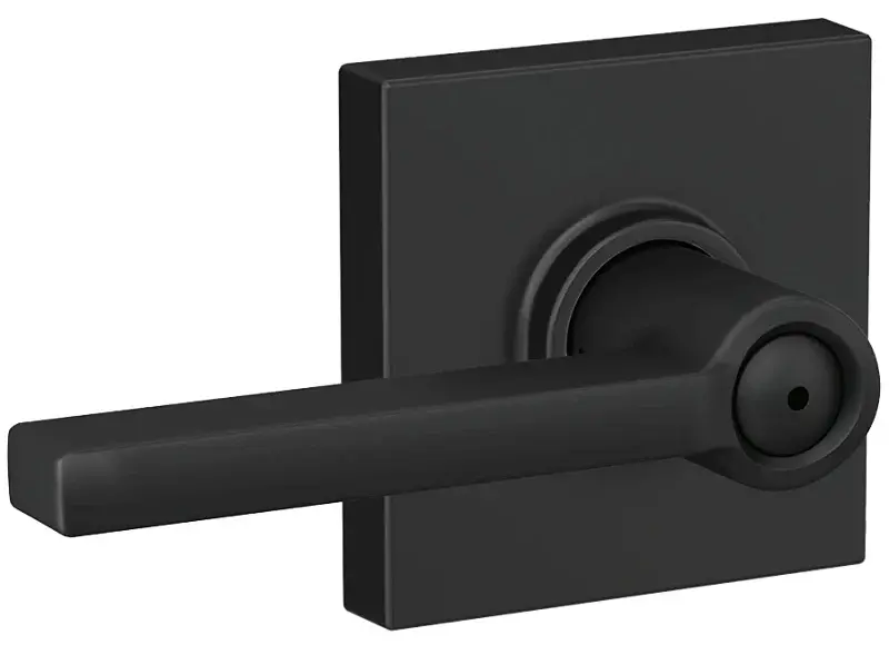 Schlage F Series F40 LAT 622 COL Privacy Lever, Mechanical Lock, Matte Black, Alloy, Residential, 2 Grade