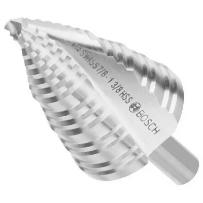 Bosch 1/4 Inches to 1-3/8 Inches High-Speed Carbon Steel Turbo Step Rotary Drill Bit, 2610051005