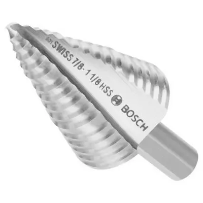 Bosch 1/4 Inches to 7/8 Inches High-Speed Steel Turbo Step Drill Bit, 2610051006