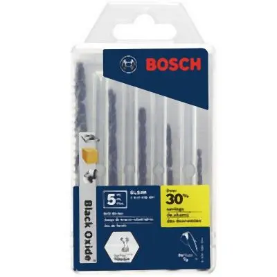 Bosch 5 pieces Black Oxide Drilling Tool Bit Set, 2610036897