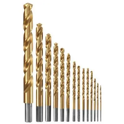 Bosch 14 pieces Titanium-Coated Metal Drill Bit Set, 2610036684