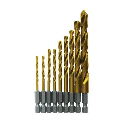 Bosch Wear-Resistant 9 pieces Titanium Auger Drill Bit Set, 2610034662
