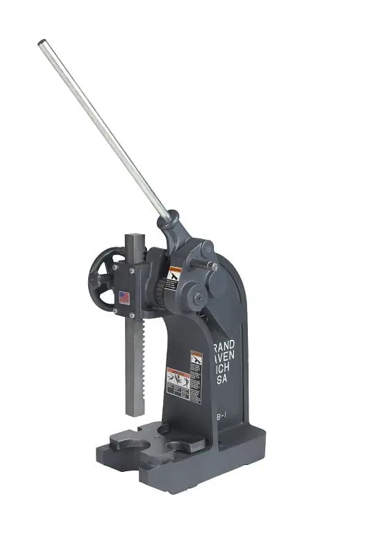 Dake Fade-Resistant Compound Flat Capitalize Arbor Presses, Model 2B, 14" minimum ram to table, 5.5" Largest Arb...