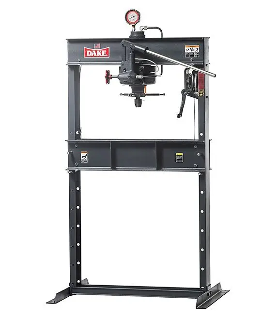 Dake Rust-Resistant Hand Operated Presses, Model 25H, 25 tons Flat Capacity, 907001