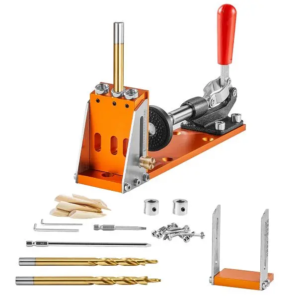 VEVOR Rugged 30 Pieces Pocket Hole Jig Kit, Adjustable & Easy to Use Pocket Hole Jig System Step Hammer Drills, TSXKKJ...