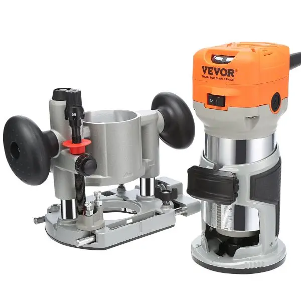VEVOR Wood Trimmer Router Combo Tool Plunge and Fixed Base, 1.25HP 800W, YXKXBJ710W65AH7WLV1