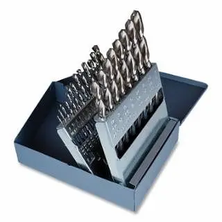 CLE-LINE 1872 Heavy-Duty Black and Gold Parabolic Jobber Length Drill Set, 21-Pieces, 1/16 -3/8 Drill Sizes, C18621