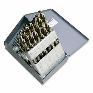 CLE-LINE 1872 Heavy-Duty Black and Gold Parabolic Jobber Length Hammer Drill Set, 29-Pieces, 1/16 -1/2 Drill Sizes, C18622