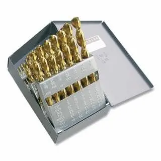 CLE-LINE 1872-TN Heavy-Duty TiN Parabolic Jobber Length Rotary Drill Set, 29-Individual, 1/16 -1/2 Drill Sizes, C18703