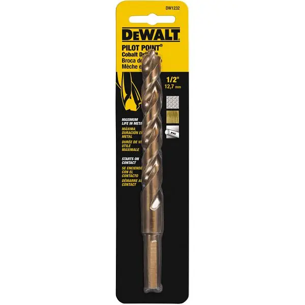 DeWalt 1/2" Cobalt Split Point Drill Bit (3/8" reduced shank), DW1232