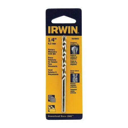 Irwin Updated Drill Bit 1/4" x 4" Masonry, 5026003 Irwin Tools